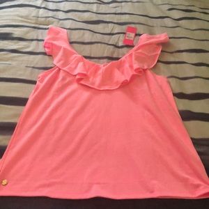 Lilly Pulitzer Alessa top in Pelican Pink.